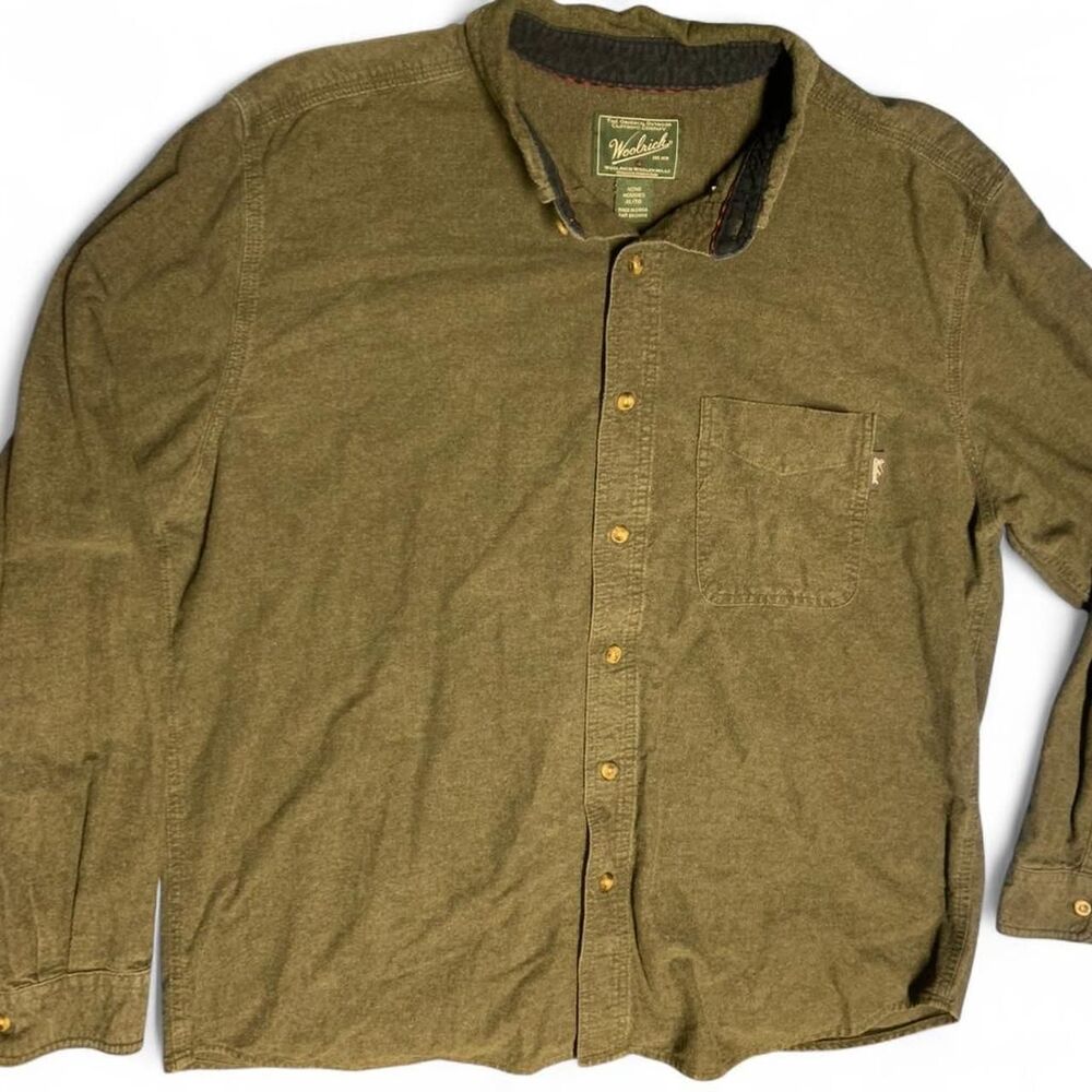 Woolrich Men's Green and Khaki Shirt